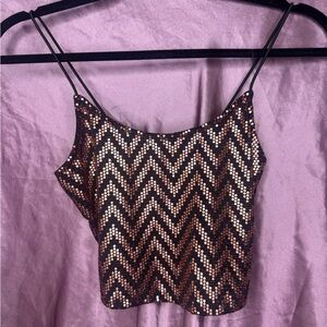 Just Polly Juniors Metallic Chevron Patterned Top and Skirt Set